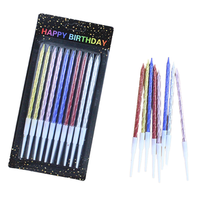 Conjunto de 10 Velas Decorativas para Festa Infantil, Base Dourada, Sem Fumaça, Feitas de Cera de Parafina para Aniversário - Product Image 5