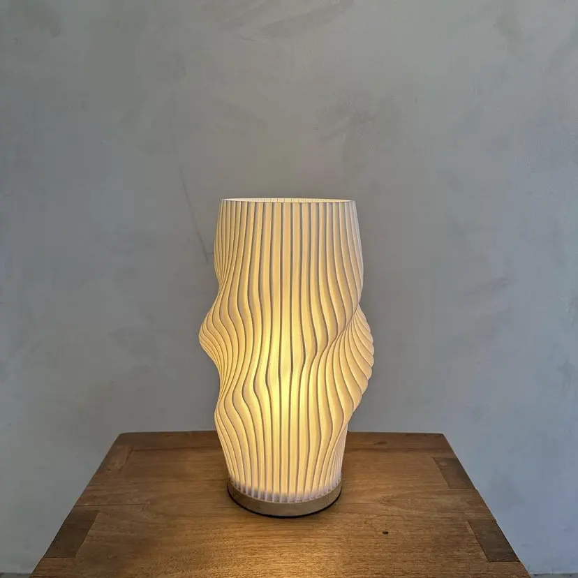 Nordic Led Night Light Madera 3D Luz Decoración Water Ripple Lámpara USB Lámpara de mesa