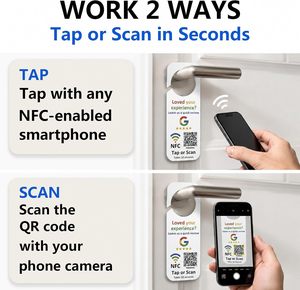 Letrero Colgante de PVC con Impresión Personalizada, NFC y QR, para Colgar en la Puerta, Escanea y Deja una Reseña, Sin Aplicación/Suscripción, Resistente al Agua - Product Image 2