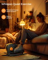 Elíptico eléctrico debajo del escritorio, ejercitador de piernas Elipse para personas mayores, ejercitador de pedal sentado completamente ensamblado con control remoto