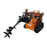 Tarière hydraulique compacte LANDHONOR avec moteur et trépan pour mini-chargeuse, service après-vente 1 an