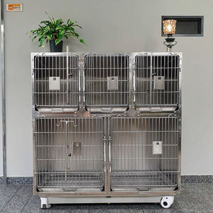 EUR Cages de frein universelles en acier inoxydable PET à haute résistance Chiens 5 portes pour usage médical Dispositifs de surveillance vétérinaire directement - Product Image 1