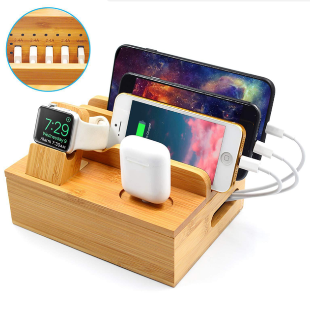 Ultra Slim Bamboo Wood Fast Wireless Charger Pad Custom Logo 10w 15w Wooden Qi Wireless Wooden Plate Phone Chargers for iPhone