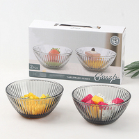 Ensemble de Bols en Verre de 3 Pièces Très Vendu, Cadeau pour la Maison et la Cuisine, Bols à Salade et à Soupe Gris avec Couvercle