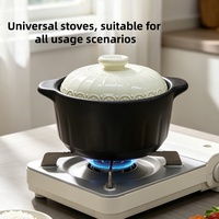 Casserole en céramique émaillée antiadhésive durable de grande capacité compatible avec les cuisinières à gaz