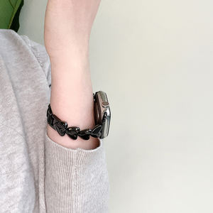 Bonitas correas de reloj de Metal con corazón para <span class=keywords><strong>Apple</strong></span> <span class=keywords><strong>Watch</strong></span>, pulsera de muñeca para IWatch Smart <span class=keywords><strong>Watch</strong></span> 40 42 44 45mm, correas de reloj de repuesto - Product Image 4