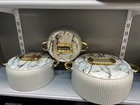 Ensemble de 3 récipients isothermes pour aliments, 2L, 4L, 6.5L, grande capacité, luxe, pour service de table
