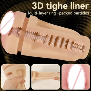 Dispositivo de Cuidado Masculino con Diseño <span class=keywords><strong>3D</strong></span> Ultra Realista, Masajeador Íntimo de Manos Libres, Sensación de Tacto Real, Textura Realista, 100% Impermeable - Product Image 3
