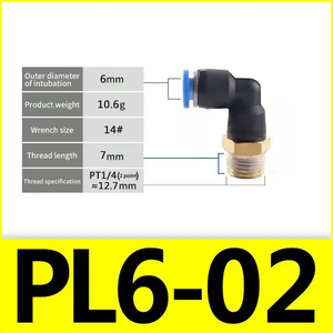 Conector de codo <span class=keywords><strong>PL</strong></span> de 90 grados, rosca macho, codo de <span class=keywords><strong>pl</strong></span>ástico, accesorio neumático, accesorios de aire de latón - Product Image 3