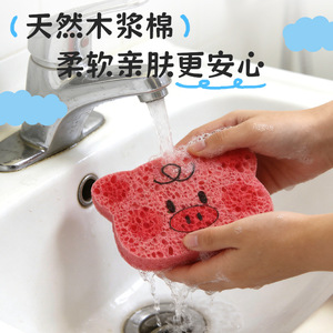 Esponja de baño de pulpa de madera con forma de animalito para exfoliar y limpiar el baño - Product Image 2