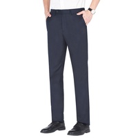Lacivert Su ve Yağ Geçirmez Leke Tutmaz Esnek Erkek İş-Günlük Pantolon Düz Paça Slim Fit Kırışmaz Takım Elbise Pantolonu