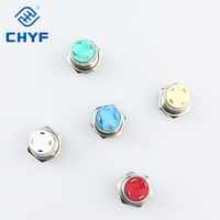 Interrupteur à bouton-poussoir en métal de 12 mm, momentané, LED bleue, rouge, verte, 3V, 5V, aluminium anodisé noir, trou de montage de 1/2 pouce, anti-vandalisme