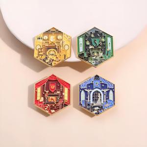 Hochwertige benutzer definierte bunte magische Schule Kreativität Persönlichkeit Hut <span class=keywords><strong>Pin</strong></span> Metall Handwerk Anstecknadel für Kleidung - Product Image 1