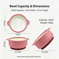Bol à ventouse pour bébé en silicone de qualité alimentaire, sans BPA, compatible micro-ondes et lave-vaisselle, bol d'alimentation pour tout-petits