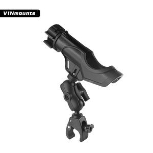 Support de canne à pêche robuste VINmounts avec pince à grande ouverture pour tuyau de 0,67 à 1,38 pouces, bras à double douille de 8,7 cm pour bateau marin et kayak - Product Image 1