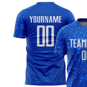 Camiseta de Fútbol Azul para Hombre, Manga Corta, Transpirable, Uniforme Deportivo para Entrenamiento, Partidos y Uso Profesional - Product Image 3