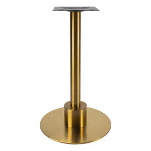 <b>Gold</b>-tone Metal Single-Column <b>Round</b> <b>Table</b> Base Modern Minimalist Foldable Dining <b>Table</b> Support for Hotel & Apartment - Product Image 2
