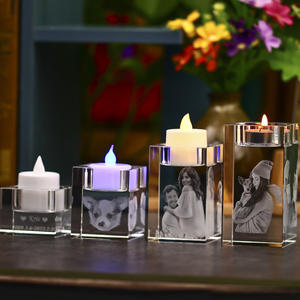 Ornements de bougeoirs personnalisés, photo commémorative de couple, polissage et finition, forme géométrique, arrangement pour dîner aux chandelles, style nordique - Product Image 3