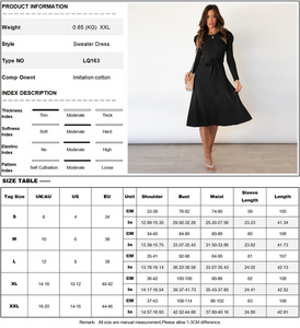 Autunno inverno maglia maglia abito da donna O collo manica lunga a linea tinta unita elegante signora abiti <span class=keywords><strong>Midi</strong></span> autunno <span class=keywords><strong>vestiti</strong></span> - Product Image 6