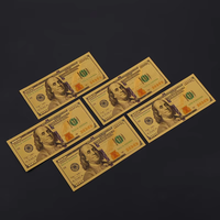 Billets de banque plaqués or 24 carats - faux billets européens, canadiens, australiens, en livres sterling britanniques - accessoires pour fonds de scène photo