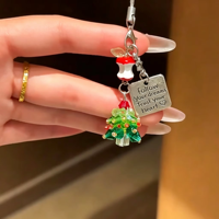 Chaîne de téléphone Arbre de Noël, Pendentif perlé en cristal brillant, Décoration mini pomme, Ornement suspendu élégant et original, Cadeau de Noël mignon