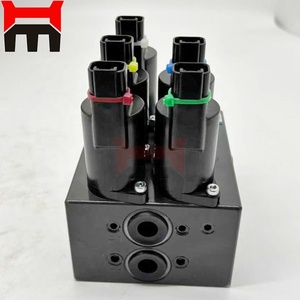 Bloque de válvulas solenoides para maquinaria de construcción KHJ43510, grupo solenoide hidráulico para excavadoras SH200-7 CX210B, repuestos - Product Image 1
