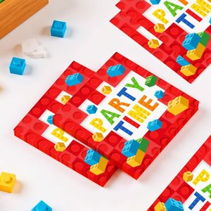 Building Blocks Paper Napkins Disposable Building Bricks Paper Napkins Beverage Dinner Dessert Napkins <strong>for</strong> Birthday <strong>Baby</strong> Shower - Product Image 6