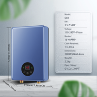 Chauffe-eau électrique sans réservoir 220-240V 4.5KW avec écran tactile numérique, chauffage rapide pour appartement