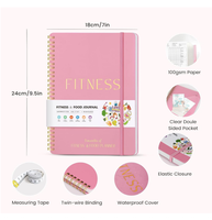 Bestseller A5 Planer Tagebuch Journal für Bodybuilding Custom ized Pink Spiral Goals Planner mit Geschenk box Papier Cover Material