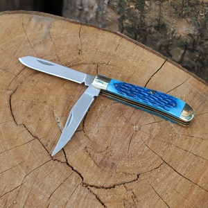 Traditional 2-in-1 Double Blade Folding <strong>Knife</strong> Ox <strong>Bone</strong> <strong>Handle</strong> Camping Outdoor Survival Self-Defense EDC Pocket <strong>Knife</strong> - Product Image 2