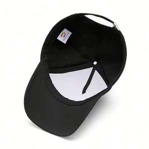 Casquettes de baseball personnalisées à 5 panneaux avec broderie 3D, noires unies, pour hommes et femmes, à calotte haute, à fermeture snapback et visière courbée - Product Image 6