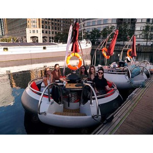 Barca Elettrica Galleggiante a Forma di Ciambella per 6-8 Persone con Barbecue e Ombrellone, Attrezzatura per Divertimento Acquatico per Laghi, Fiumi e Resort - Product Image 6