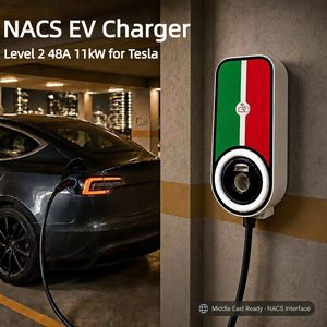 เครื่องชาร์จรถยนต์ไฟฟ้า NACS ระดับ 2 48A 11kW 230V/240V สำหรับ <span class=keywords><strong>Tesla</strong></span> Model 3 Y S X  สถานีชาร์จติดผนังสำหรับบ้าน/โรงรถ - Product Image 1