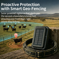 GUPTOMES Dispositivo GPS Solare Potente per Tracciamento, Impermeabile, Antifurto, 4G, per Bestiame, Mucche, Pecore, Modalità di Posizionamento GSM