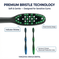 Brosse à dents manuelle à poils souples pour adultes, poignée antidérapante, brosse à dents pour la maison, support d'étiquette privée personnalisée, service ODM OEM