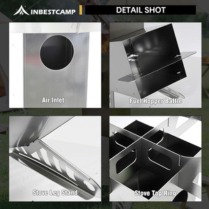 Poêle à <span class=keywords><strong>bois</strong></span> compact INBESTCAMP Logo Stove <span class=keywords><strong>Bushcraft</strong></span> pliable, efficace, à combustion directe, Kleinofen, pour usage intensif - Product Image 4