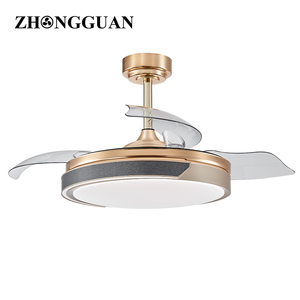 Ventilador de Techo Retráctil de luz LED de 30W de alta calidad, ventilador elegante creativo con todo el motor de CC de cobre y control remoto - Product Image 6