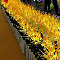 Lampe LED extérieure de Noël étanche IP65 à 7 tiges en forme de blé, lumière blanc chaud pour parcs, places publiques, centres commerciaux, parterres de fleurs et pelouses