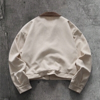 Veste de travail en toile épaisse pour homme, style streetwear personnalisé, vintage, délavée, grande taille, type charpentier, fermeture éclair, style camionneur