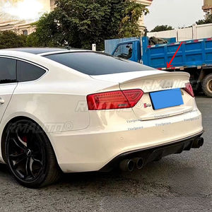 Pour Audi A5 4 portes 2009 2010 2011 2012 2013 2014 2015 2016 Aileron de coffre arrière en plastique ABS couleur apprêt, style automobile - Product Image 2
