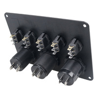 Interruptor de 5 Posiciones con Voltímetro, Cargador USB de 42A y Encendedor de Cigarrillos para Autocaravanas, Autos y Embarcaciones; Pantalla de Voltaje de 12-24V; Alta Potencia