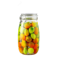 1L 2L 3L Pot Mason de grande capacité Pot de brassage en verre réutilisable Pot de stockage alimentaire carré en verre avec couvercle hermétique