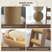 Structure d'escalade pour chat peu encombrante avec griffoir intégré et nid, version tapis rafraîchissant, idéale pour petits appartements