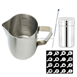 Café lait moussant pichet tasse 12oz et 20oz pichets à la vapeur en acier inoxydable lait café Cappuccino Latte - Product Image 4