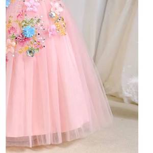 MS Floral Embroidered <b>Tulle</b> Flower Girl Dress, Princess Wedding Gown for Kids Performance Costume - Product Image 5