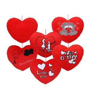 Valentinstag Geschenk Rotes Herz geformtes Kissen Ich liebe dich Großhandel Benutzer definierte Weiche Plüsch Gefüllte Liebes kissen - Product Image 2