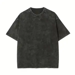 High Quality 100 Cotton Acid Wash 230Gsm Heavyweight Vintage Men T Shirt Custom Blank Vintage T Shirt