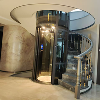 Ascensore Domestico Circolare di Lusso con Azionamento AC Senza Ingranaggi, Pavimenti in PVC, Cabina in Acciaio Inox 5 Stelle
