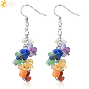 <span class=keywords><strong>Boucles</strong></span> <span class=keywords><strong>d</strong></span>'<span class=keywords><strong>oreilles</strong></span> pendantes en cristal de pierre naturelle CSJA, <span class=keywords><strong>7</strong></span> <span class=keywords><strong>chakras</strong></span>, perles irrégulières, pour femmes, G458 - Product Image 2