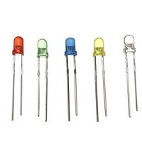 OEM PENPOS 3Mm 5Mm Mini 5 warna berbagai macam merah kuning putih hijau biru bulat 2-Pin lampu LED diode Kit Set dengan label